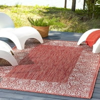 Jedinstveni tkalački stan s cvjetnim obrubom unutarnji vanjski rubni tepih u boji hrđe i Bjelokosti 8'11' 4 pravokutni