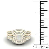 Imperial 1 10CT TDW Diamond 10k Yellow Gold Halo zaručnički prsten