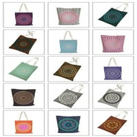 Mandala Canvas Tote torba, s uzorkom dizajna ispisana za kupovinu žena, torba za višekratnu upotrebu, torba s
