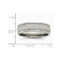 Muški teksturirani zaručnički prsten od nehrđajućeg čelika sa zaobljenim rubom
