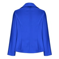 Puntoco plus veličina zazor dugih rukava Žene skrenite s ovratnikom dugih rukava kardigan bluza plava 8