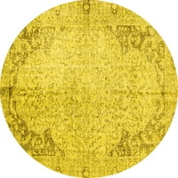 Tradicionalni perzijski tepisi za sobe okruglog oblika žute boje, promjera 6 inča