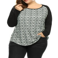 Jedinstvene ponude ženske plus veličine gornji dugi rukavi opušteni fit majica bluza