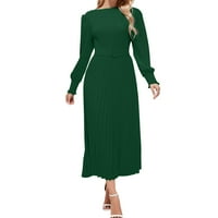 Boho jesenske haljine s cvjetnim printom Plus veličine za žene, jednobojne nabrane haljine visoke elastičnosti