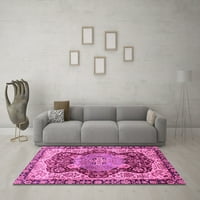 Tradicionalni perzijski tepisi za unutarnje prostore okruglog oblika ružičaste boje, promjera 8 inča