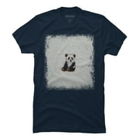Panda Mens svijetloplava grafička majica - Dizajn od strane ljudi XL