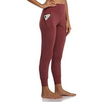 Joga hlače ženske plus veličine ženke rastezanje joge dužina koljena solidne boje tajice fitness trčanje u teretani