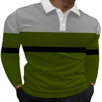 Rejlun muškarci polo košulja bluza za vrat dugi rukavi vrhovi casual majice vitki fit majica golf majica stil-d