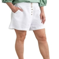 Capreze dame gumbi dna obična čvrsta boja Kratke vruće hlače odmor mini hlače bočne džepove ljetne plaže kratke
