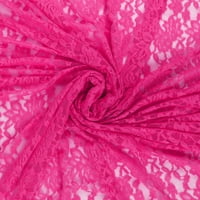 Rim Tekstil najlonskog spande cvjetna čipkasta tkanina - neon ružičasta
