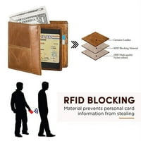 Novčanici za muškarce Muti-funkcionalni RFID blokirajući kožni vitki novčanik s držačima kreditnih kartica i minimalističkim
