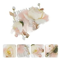 ETEREAUTY Bridalna kosa češljeva školjka svilena pređa cvijet kosa češalj za vjenčanje