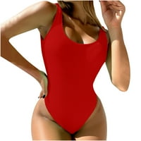Jednodijelni kupaći kostim sportski grudnjak u stilu lepršave crvene l