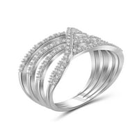 Jewelersclub sterling srebrni naglasak bijeli dijamant otvoreni prsten za žene