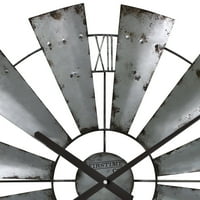FirstIMe & Co. Dark Silver Farmhouse Windmill Wall Sat, Farmhouse, Analog, u