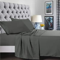 Set za krevet - posteljina s brušenom mikrofibrom - listovi za posteljinu i jastučnice - duboki džepovi - lagano