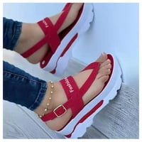 Ženske kožne sandale kože sa sandalama sa šupljim prozračnim dizajnom za kupovinu pješačke lagane plave