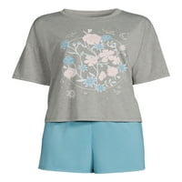 Grayson Social Women and Women Plus Size cvjetna majica i kratke hlače, 2-komad