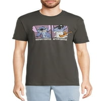 Lilo i Stitch muški i veliki muški ubod za ubod i grafičke majice za kavu, 2-pack, veličine S-3xl