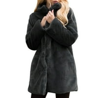 Zimski kaputi za žene, ženski kaputi, Ženski jednobojni kaput, zimska topla široka jakna s ovratnikom, Plus veličina,