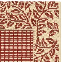 Tradicionalni cvjetni tepih za unutarnju i vanjsku upotrebu, 8 '11', prirodno crvena