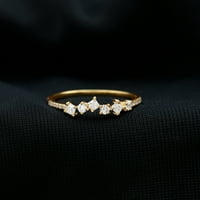 Raštrkani moissanitni polu vječni prsten - D -VS kvaliteta, 14K žuto zlato, US 13,00