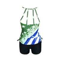 Novi kupaći kostim sa zastavom Dana neovisnosti za žene, sportski dvodijelni kupaći kostim za gaženje