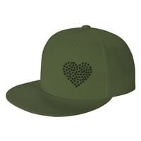 Ljubav šapa ispisuje bejzbolske kape, kapiju za muškarce i žene, podesive prozračne ravne kape, mahovina zelena