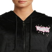Bratz ženski juniori logotip velur hoodie i hlače, dvodijelni set, size s-2x