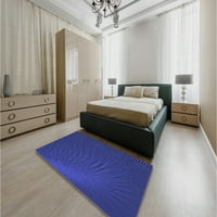 Prostirke za sobe u obliku okruglog kobaltno plavog uzorka, 4 metra