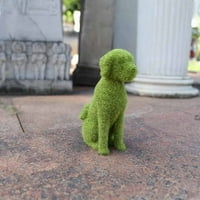 Kipovi i figurice mudrosti na otvorenom - Naughty Peeing štene figurice, travnati zeleni pas vanjski kipovi, ukrasi