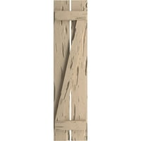 Ekena Millwork 1 2 W 28 h rustikalno dvije ploče razmaknute ploče-n-pljuvačke pecky cypress fau drvene rolete
