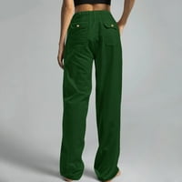 Drpgunly ženske hlače ležerna čvrsta boja labavi džepovi Elastični pojas struka Duge hlače Y2K hlače hlače za
