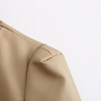 Kaput za žene kožna jakna ugrađeni kaput s patentnim zatvaračem dugih rukava