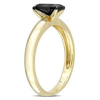 Carat T.W. Crni dijamant 14KT žuto zlato ovalni zaručnički prsten