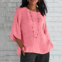 Poslovni povremeni vrhovi za žene majice cvjetnog tiskanog tiskanog tiskanog labava tunika bluza majica za žene