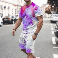 Gaiseeis muški ljetni ležerni 3D ispis dnevno nošenje majice s kratkim rukavima + sportske hlače Set casual odijelo