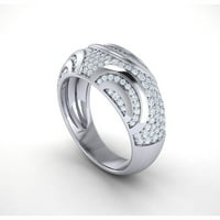 Pravi 2-karatni okrugli dijamantni prsten s neobičnim vjenčanim zupcem, 14-karatni ženski zaručnički prsten od
