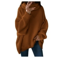 Kardigan džemperi za žene moderni fit džemper kardigan casual turtleneck djevojke džemperi sivi 3xl
