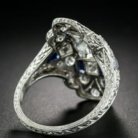 Rasprodaja ispod $ $ pretjerano lagan luksuzni ženski prsten od topaza i safira, šuplji prsten s uzorkom