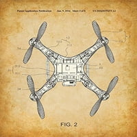 Originalni DJI Quadcopter Drone Patent Art Princs - Set od četiri fotografije srušeno - Odličan poklon za fanove