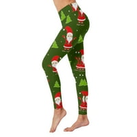 Youmylove božićni tisak serija visokog struka ženske tajice kompresije hlača za joga trčanje u teretani i dnevne