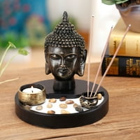Status glave Buddha glave Zen Garden Kit s tamjanom plamenom i držačem svijeća na tenightu