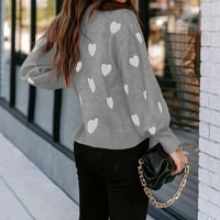 Borniu džemperi za žene moda vole dugi rukavi okrugli vrat labavi vrhovi bluza pleteni zazor džempera