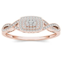 1 4CT TDW Diamond 10K ružičasti zlatni zaručnički prsten