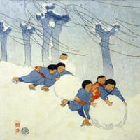 LUM: Snježne kuglice, C1913. N'snow kuglice. ' Woodcut Bertha Boynton Lum, C1913. Ispis plakata