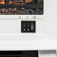 FP 20 Samostojeći bijeli prijenosni električni grijač kamina 3D Flames Firebo W zapisnici
