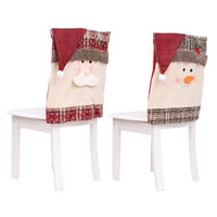 Božićni snjegović Badnjak snježna pahulja Karirana rastezljiva presvlaka za stolicu dekor za večeru