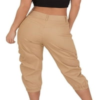 Žene ležerne labave elastične teretne hlače ljetne obrezane hlače Capris hlače planinarenje hlača Summer Loose
