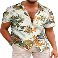 Luxplum muški vrhovi gumb za majicu repa za ljetne košulje povremene majice majice stil-h 3xl